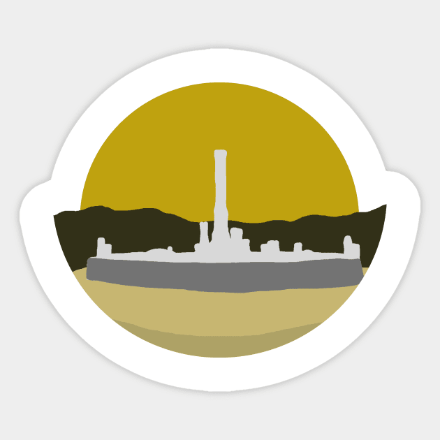 Golden sunset over the Imperial City Sticker by Acka01